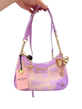 Juicy Couture Shoulder Bag Womens Lavender Purple New Monogram Y2K Crossbody